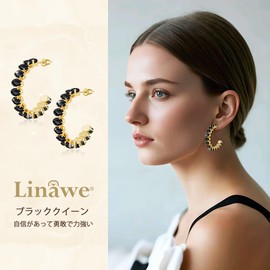Linawe Hoop Earrings, Large, Stainless Steel, Hypoallergenic, Moissanite Zirconia Synthetic Diamond, Birthstone Earrings for Women, Available in Gold and Silver Tones, Stainless Steel, Cubic Zirconia