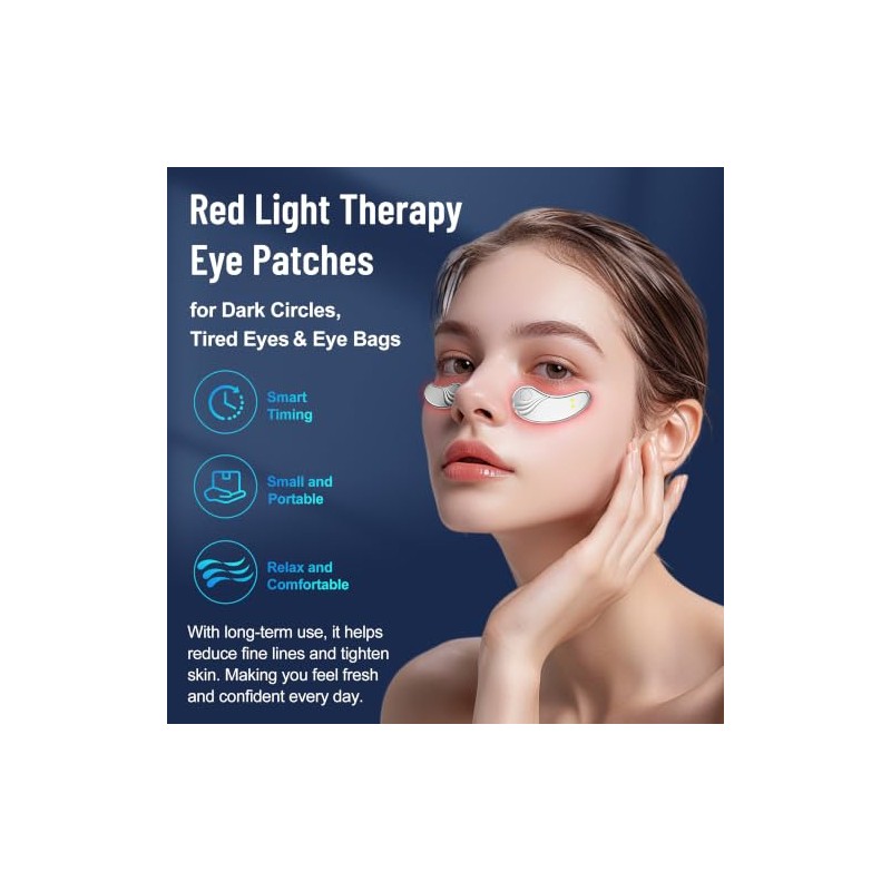 Eye Pods Red Light Therapy Patches, Portable Massager for Under-Eye