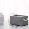 CREADARD Small Storage Box with Cotton Handles, Fabric Foldable Linen