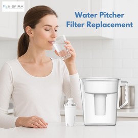 Nispira Water Filter Replacement Compatible for Britta OB03, Classic 35557, Mavea 107007, Removes Chlorine, Lead, Odor, Color Reduce Water Hardness, 3 Packs