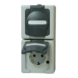 Kopp Blue Electric 131456008 Contact Protected Double Plug Socket with Cover