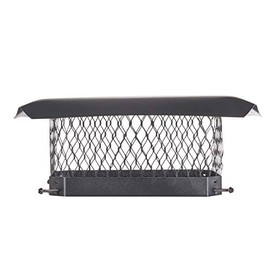 HY-C SC913 Shelter Bolt On Single Flue Chimney Cover, Mesh Size 3/4", Fits Outside Existing Clay Flue Tile Dimensions 9"x 13", Black Galvanized Steel