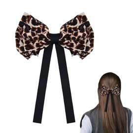 Bow Hair Clip for Girl Women Leopard Bow Ribbon Hair Clips Long Tail Barrettes for Teen Girl Bowknot Hairpin Hairclips Accessories Decoration for Women Girl