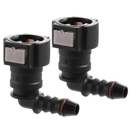 X AUTOHAUX 2pcs Car 3/8 Fuel Line Quick Connector Fuel Line Nylon Hose Pipe Quick Release 90 Degree Female Connect Connector for 3/8 to 1/4 ID Nylon Tubing