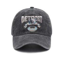 Embroidered City Hat Vintage Washed Denim Football Hats for Men Women, Unisex Adjustable Cotton Fans Baseball Cap