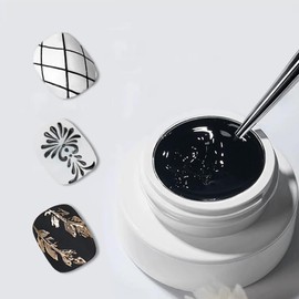 SMAILXIIYUE Solid 3d Nail Sculpting Gel For Nail Art, 3d Nail Art Gel Multifunctional 3d Molding Gel For Nails Art Salon Home DIY (Black, S)