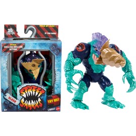 Mattel Street Sharks Action Figure with Bite & Drill Motion, Slash Collectible Toy Inspired by 90s TV Half-Man Half-Shark Hero, 6-Inch