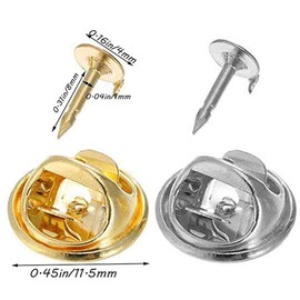 Biluer Pin Backs, 300 Pairs Thumbpins Pin Tie Butterfly Clutch Butterfly Tie Badge Pin for DIY Jewellery Making (Three Colours)