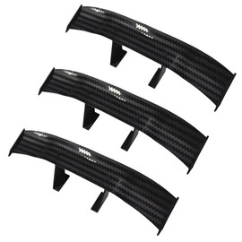 ZIMISI 3PCS Car Mini Spoiler Wing, 6.7 Inch Carbon Fiber Texture Auto Rear Tail Wing Without Perforation, Universal Cool Car Exterior Decoration Accessories for Men Women (Black)