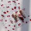 Strawberry Nail Art Stickers 5D Embossed Nail Decals Red Self-Adhesive