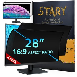 STARY 2-Pack 28 Inch Computer Privacy Screen, Removable Black Blackout Anti Spy Desktop Security Private Filter with Eye Protection Anti Blue Light Glare Shield