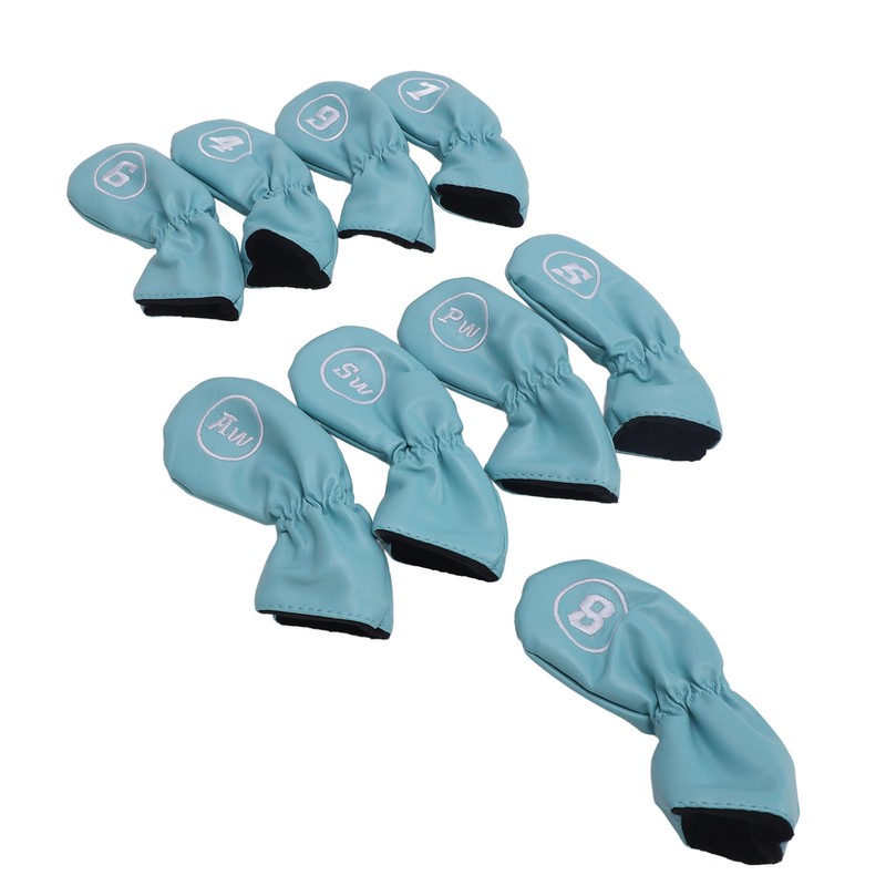 9pcs Golf Club Cover PU Leather Stylish Portable Golf Head