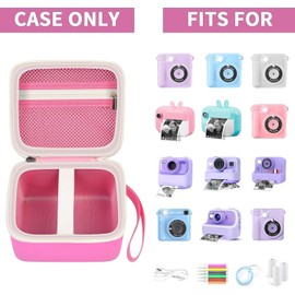 PAIYULE Children's Camera Bag for CalineGam for HiMont for Greenkinder for Hangrui Children's Camera Instant Camera Digital Video Cameras Bag for Girls Camera and Print Paper (Box Only), Pink, simple