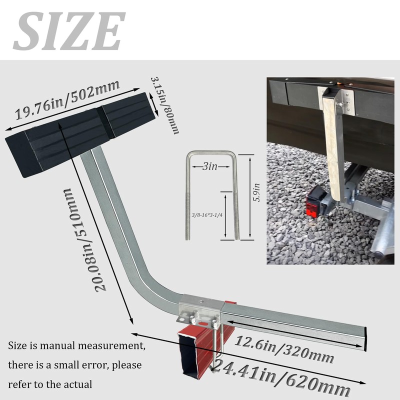 FINALAWOLF Boat Trailer Guide,Replaceable Boat Trailer Guide,20-inch Aluminum Square Tube