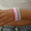 Wedity 4pcs Boho Colourful Bracelets Stackable Beads Stretch Bracelet Multicoloured