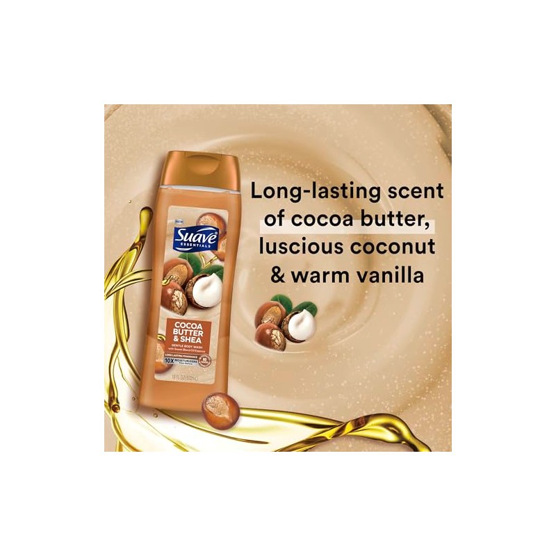 Suave Moisturizing Body Wash, Cocoa Butter and Shea with Vitamin