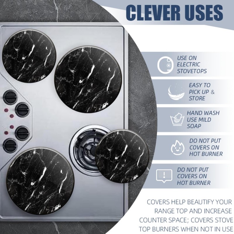 Gas Stove Burner Covers,Set of 4,Covers for Electric Stovetop Kitchen,8