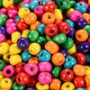 DAHI 600 PCS Colourful Wooden Beads 10mm Loose Round Wooden