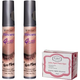 Prosa 4 en 1 2 Pack Mascara Pestañas Rimel Varios Modelos 1 Jabón 50g La Artesanal (Micro Fibras)