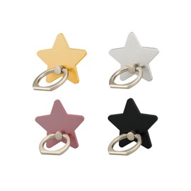 lenoup z179 (4 pcs) Cell Phone Holder,Star Phone Ring Kickstand,Universal 360 Rotation Cell Phone Finger Ring Grip for Almost All Phones/Pad(4 Color Star)