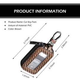 Zeathery Key Fob Holder, Visual Design PVC Portable Key Chain Case, Decorative Pendant, Suitable for Most Cars (Coffee)