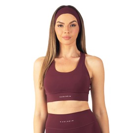 Carlheim Women's Serenita Active Collection X-Back Sports Bra, burgundy