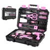 DEKOPRO Pink 98 Piece Tool Set,General Household Hand Tool Kit
