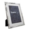 Frametigo Silver Plated Hammered White Mount Photo Frame - Fits