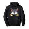 Cute Wolf Holding Pizza And Taco Pullover Hoodie