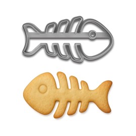 Mighty Gadget Fish Bone Cookie Cutter - 4x1.9 Inches, Fun and Unique Baking Tool