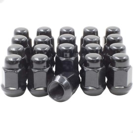 Wheel Accessories Parts Set of 20 Black 14x1.5 Lug Nuts Closed End Bulge Acorn Lug Nuts 1.38” Long - Cone Seat - 21mm (13/16”) Hex Wheel Lug Nut (M14 x 1.5, Black)