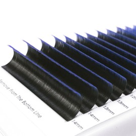 Blue Ombre Colored Lash Extension 0.07 D Curl 8-14mm Mix Tray, CoMango Black Gradient Blue Easy Fan Volume Eyelash Extensions, Lashes Soft Matte Salon Use, Self Fanning Volume Lashes！