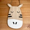 Darthome Hanging Zebra Head Plaque Wooden Childrens Bedroom Safari Animal