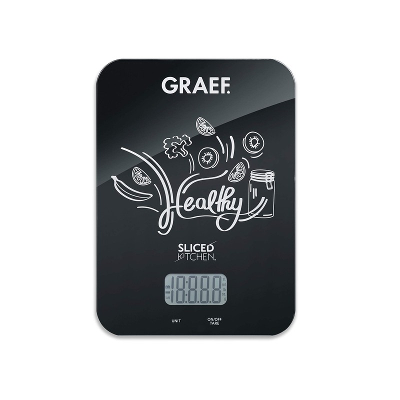 GRAEF KS 202 Digital Kitchen Scales, Black, Easy to Clean