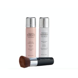 MagicMinerals AirBrush Foundation by Jerome Alexander – 3pc Spray Makeup Set with Anti-aging Ingredients for Smooth Radiant Skin (3 Piece Set, Bright Medium)