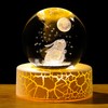 Crystal 3D Rabbit with Moon 2.36in Ball Figurine Gifts for
