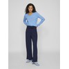 Vila Women's Viril V-Neck L/S Knit Top Noos, Blissful Blue