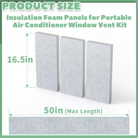 Memrita Thickened Insulation Foam Panels for Portable Air Conditioner Window Seal Kit, Double Layer Air Conditioner Window Seal Panels for Seal Gap, Heat Insulation, Noise Reduction, 3 Pack