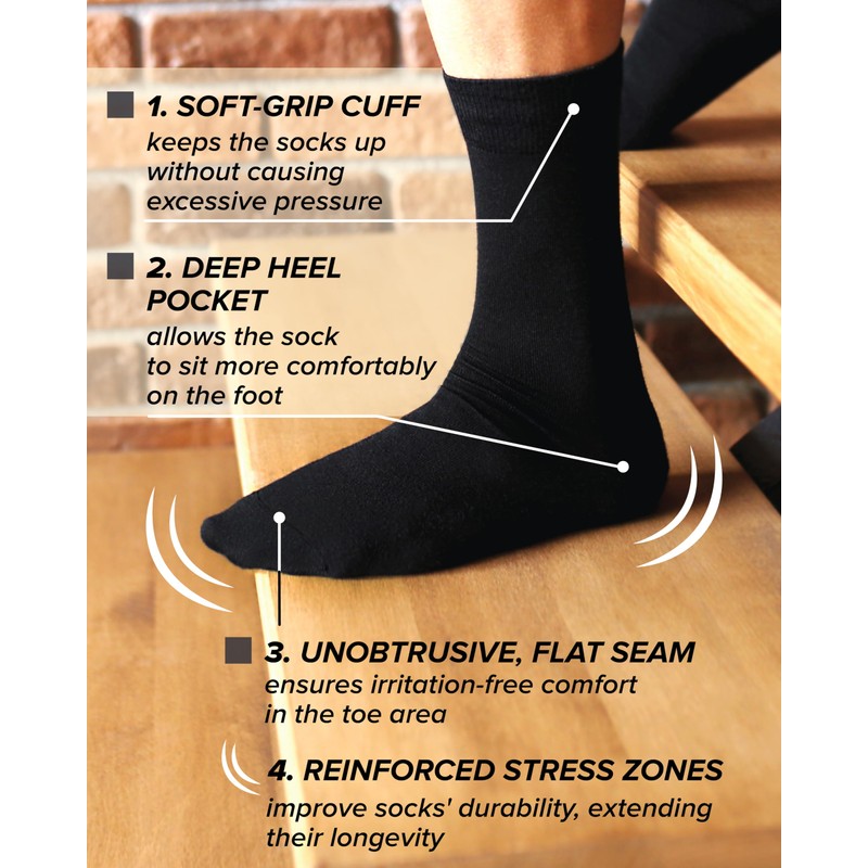 vitsocks Men's 80% MERINO Wool Fine Warm Socks (3 PAIRS)