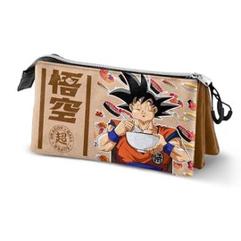 Karactermania Dragon Ball Goku Foodie Triple Pencil Case, Brown, 23 x 11 cm, brown dragon ball, Unit size, Dragon Ball Triple Pencil Case