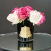 Cote Noire-Premium Bouquet-Mixed Magenta & Blush Rose Buds Dark Glass