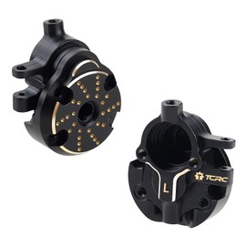 TCRC Brass Front Steering Knuckles Outer Portal Cover+Inner Portal Cover Housing 33g/Pair Weights for Redcat Ascent-18 1/18 Scale RC Crawler Upgrades,Black Coating