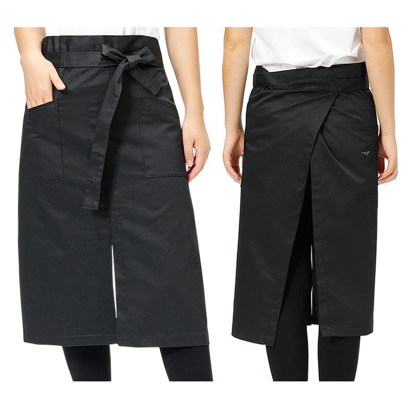 [Kagetsu Design] Long Waist Wrap Apron, Cafe Restaurant, Sommelier, Unisex,
