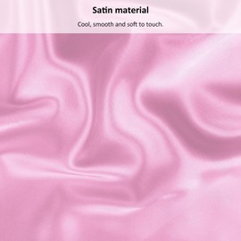 Lirex Satin Fitted Sheet, Luxurious Silky Smooth Polyester Bedding Soft Deep Pocket Bed Sheets Mattress Cover, Double, Sakura Pink