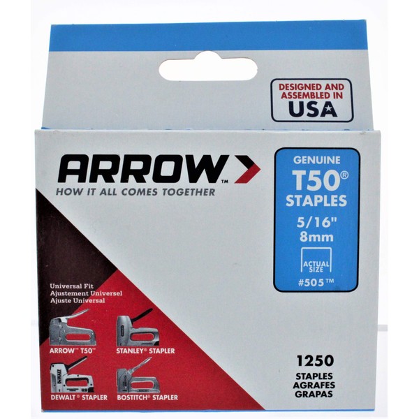 Arrow T50 Staples 8mm (1250) Heavy Duty Stapling Tools Hardware