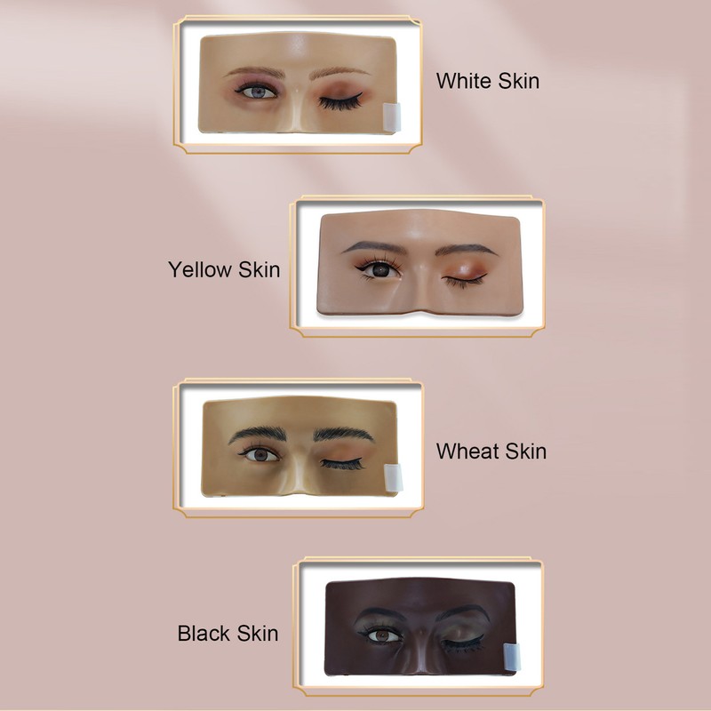Eye Makeup Practice Board Open Close Eyes Reusable Silicone Mannequin