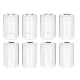 8 Pack Clear Glass Lamp Shade，Glass Shade Covers Replacements for Light Fixtures，Cylinder Globe Glass Shades Covers for Pendant Lights Chandeliers Wall Sconces Bath Vanity Lights
