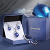 18K White Gold Plated Jewelry Set with 57-Facet Sparkling Gemstones