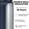 Fanhaw 24 Oz Insulated Stainless Steel Water Bottle with 1
