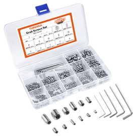 TUPARKA 400 Pcs Grub Screws Set Allen key Screws M3 M4 M5 M6 M8 Stainless Steel Hex Grub Screws Cone Point Set Screw with Key Wrench in PP Box
